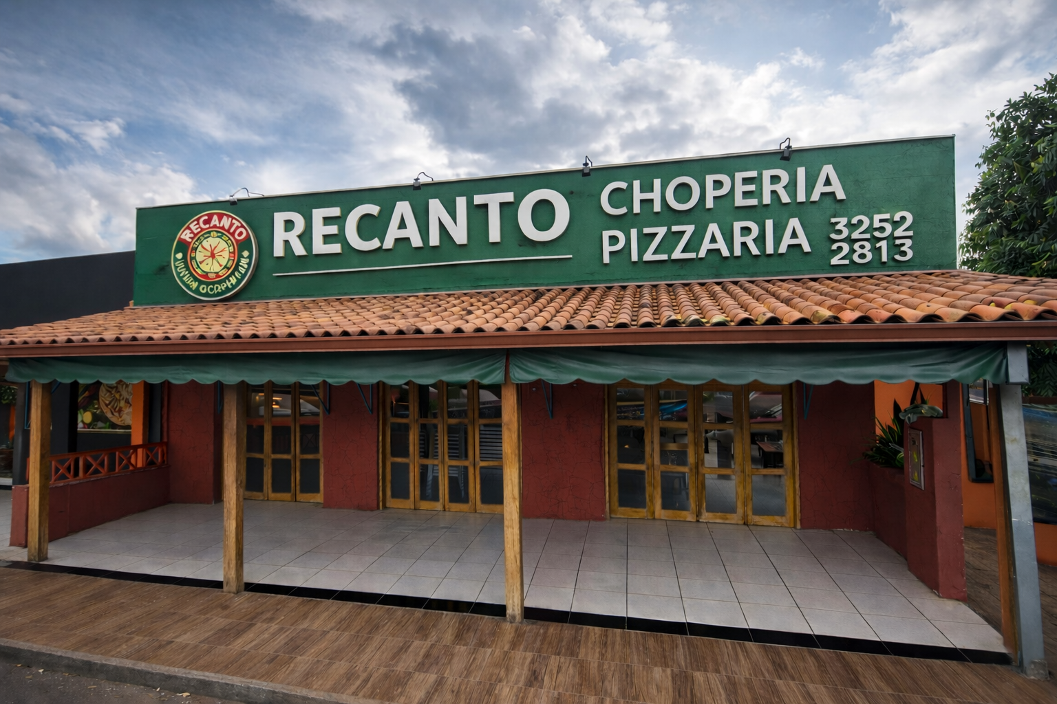 Fachada do Recanto Pizzaria em Taquaritinga